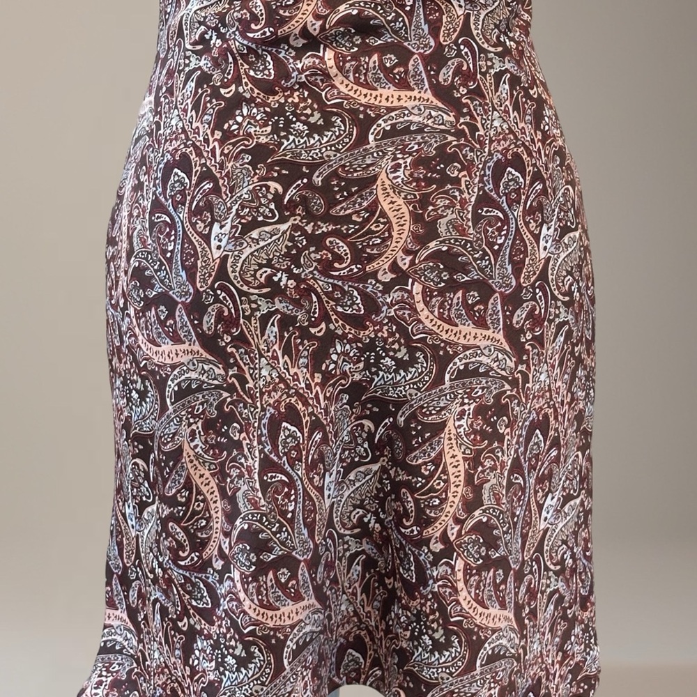 Hollister Brown Satin Paisley Mini Dress NWOT Sz XS Y2K - Picture 7 of 8